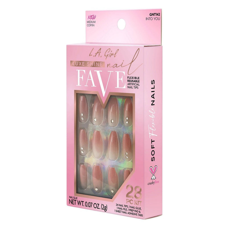 L.A. Girl 28pc Luxe Shine Fave Artificial Nail - Into You - 28pc
