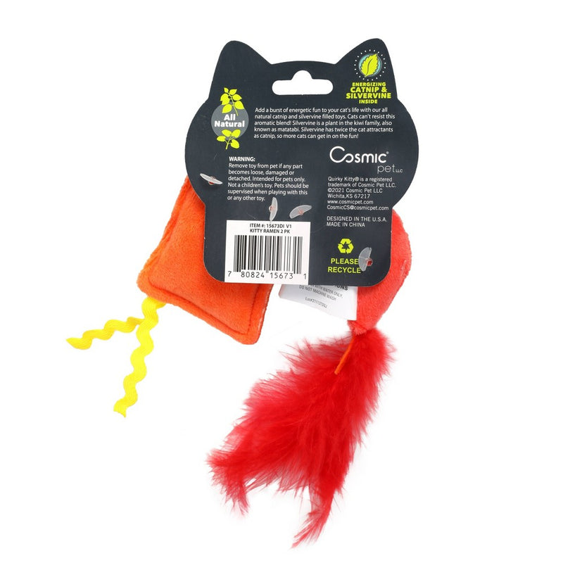 Quirky Kitty Ramen Cat Toy - 2pk