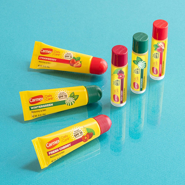 Carmex Daily Care Lip Balm Moisturizing Assorted Stick - SPF 15 - 4pk/0.60oz