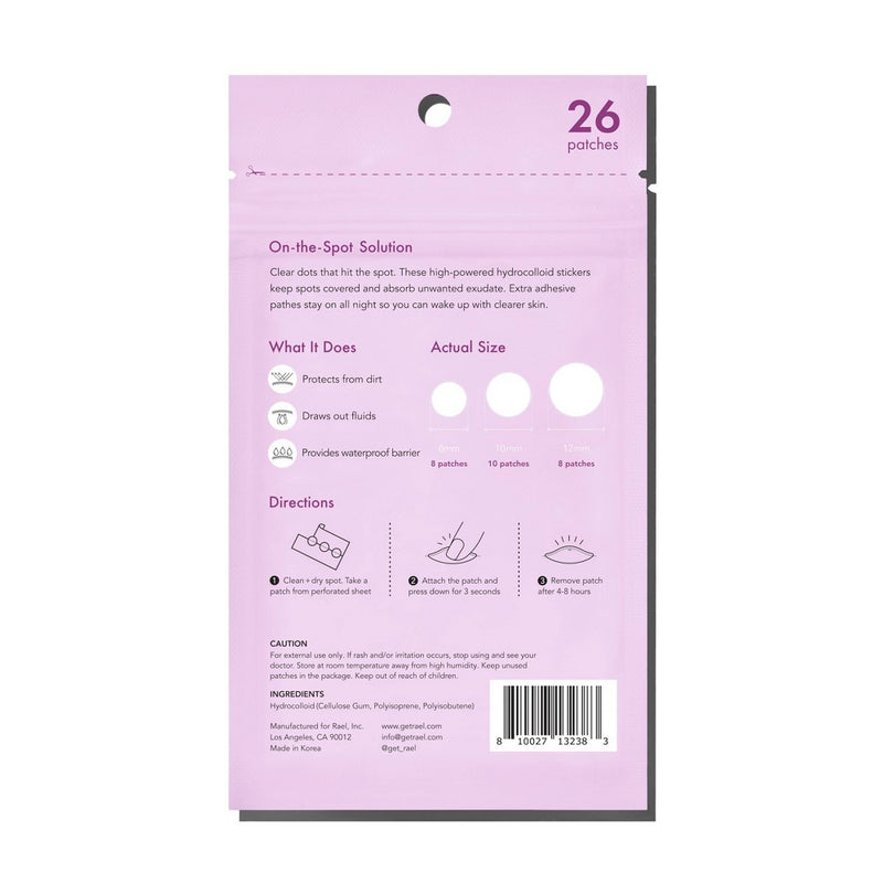 Rael Beauty Miracle Pimple Patch Overnight Spot Cover for Acne - 26ct