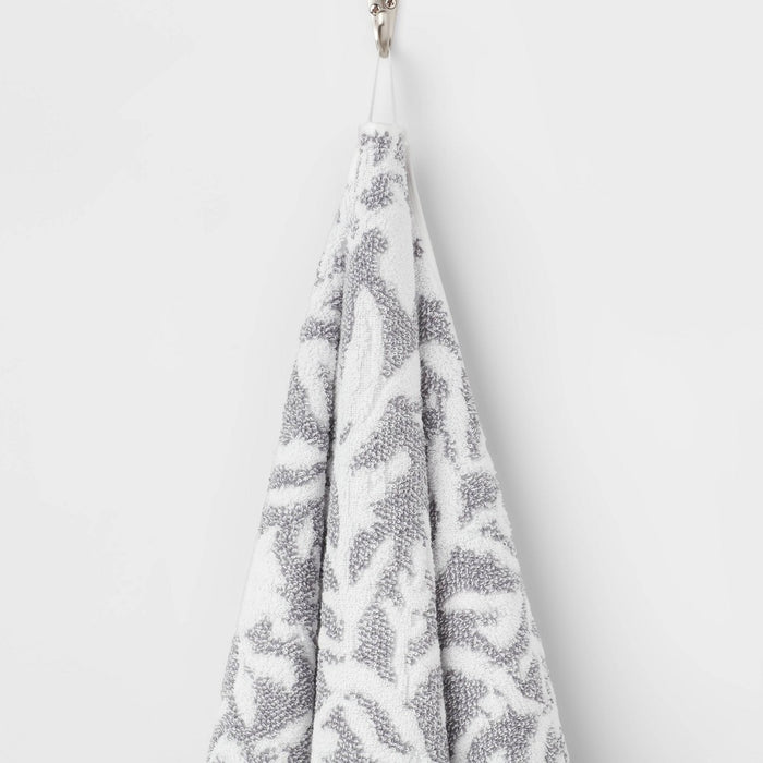 Performance Plus Bath Towel Gray Floral - Threshold