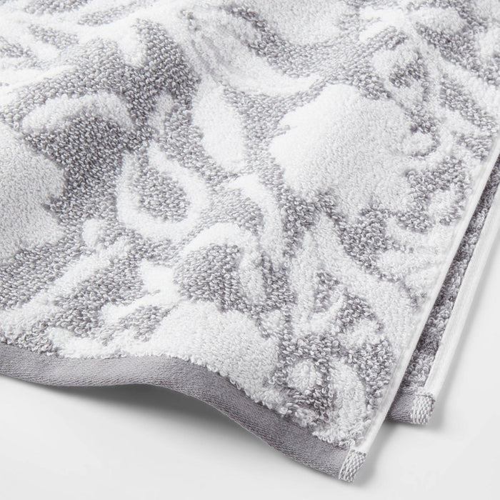 Performance Plus Bath Towel Gray Floral - Threshold