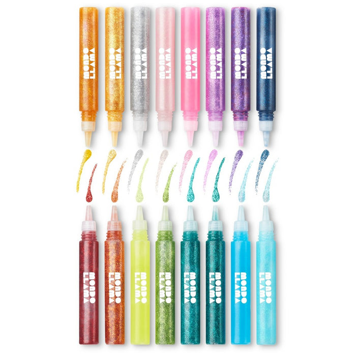 16ct Glitter Glue Pen Pack - Mondo Llama