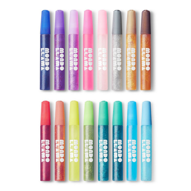 16ct Glitter Glue Pen Pack - Mondo Llama