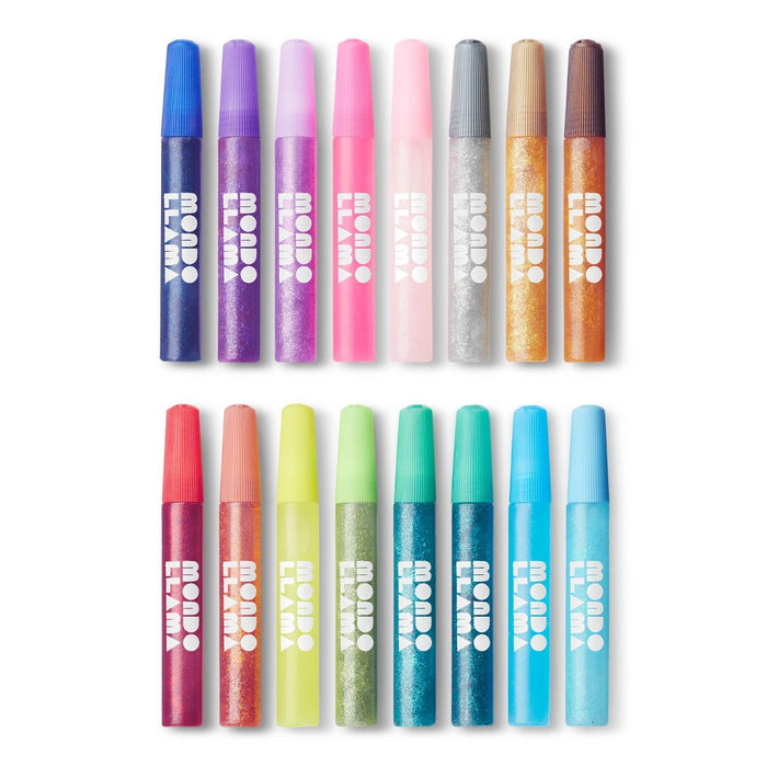 16ct Glitter Glue Pen Pack - Mondo Llama
