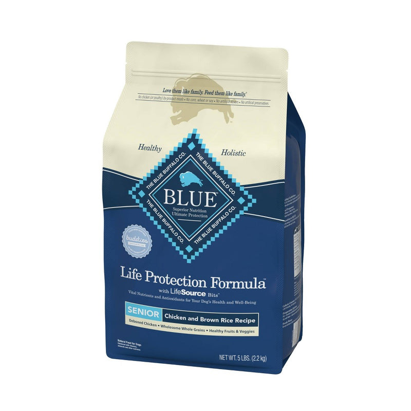 Blue Buffalo Life Protection Formula Natural Senior Dry Dog Food with Chicken and Brown Rice - 5lbs