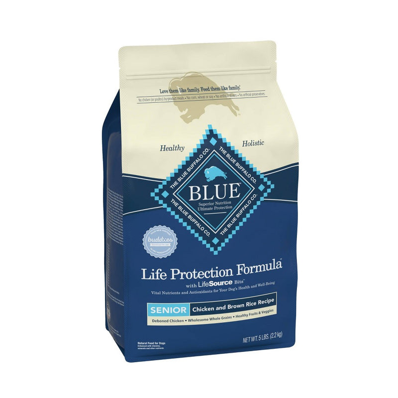 Blue Buffalo Life Protection Formula Natural Senior Dry Dog Food with Chicken and Brown Rice - 5lbs