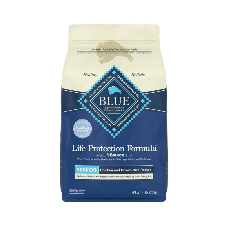 Blue Buffalo Life Protection Formula Natural Senior Dry Dog Food with Chicken and Brown Rice - 5lbs