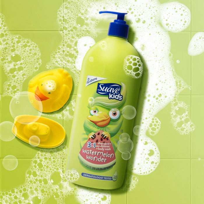 Suave Kids' 3-in-1 Pump Shampoo + Conditioner + Body Wash Watermelon Wonder - 40 fl oz
