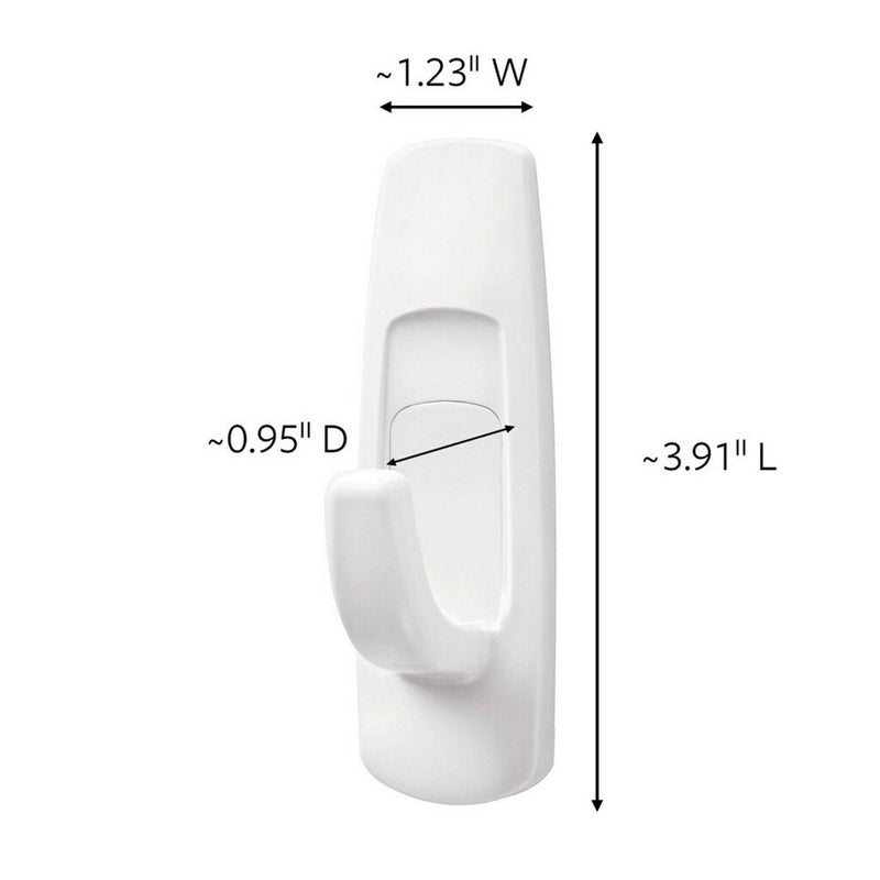 Command 6 Hooks 12 Strips Large Sized Utility Decorative Hooks Value Pack White
