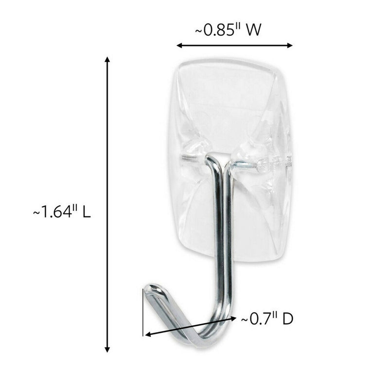 Command Small Sized Wire Hooks (4 Hooks/5 Strips) - Clear