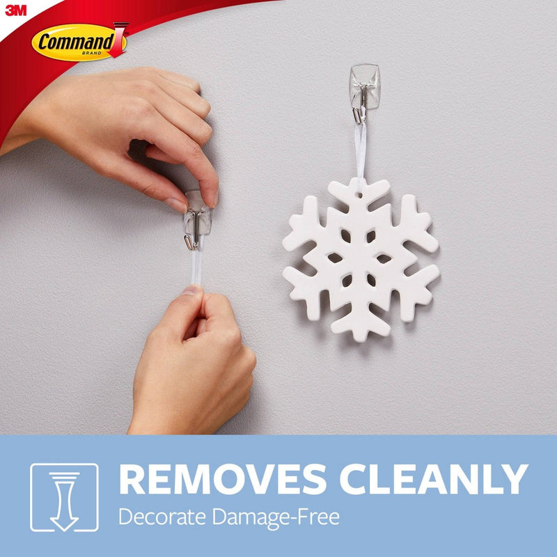 Command Small Sized Wire Hooks (4 Hooks/5 Strips) - Clear