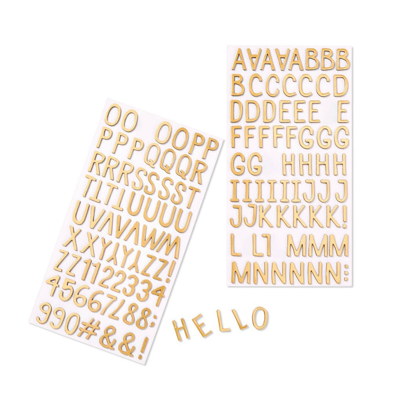 Alphabet Foam Stickers Gold Foil - Mondo Llama