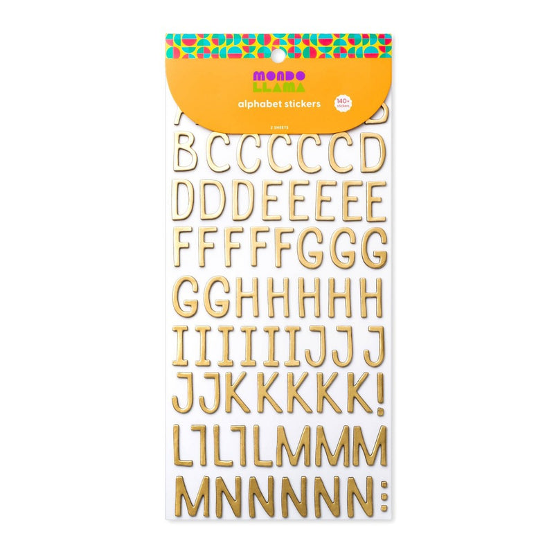 Alphabet Foam Stickers Gold Foil - Mondo Llama