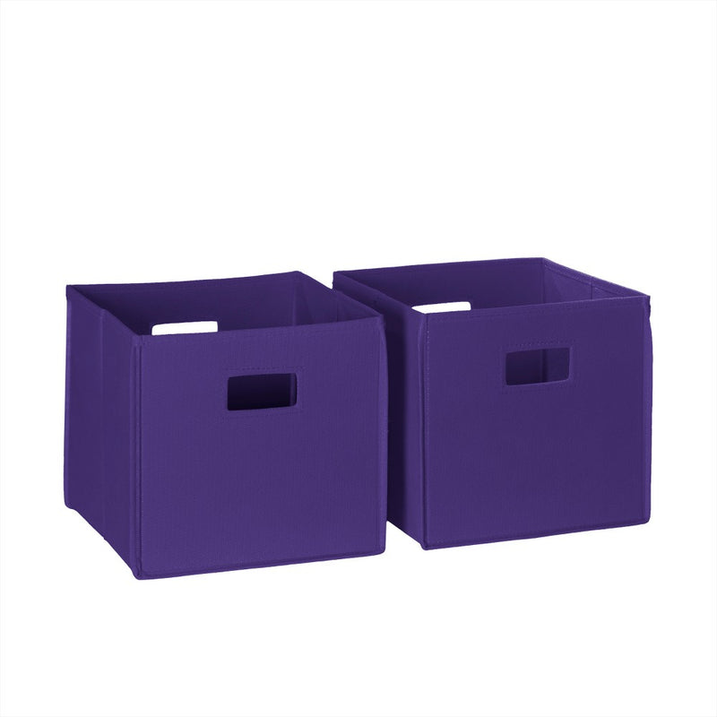 2pc Folding Kids' Toy Storage Bin Set Dark Purple - RiverRidge