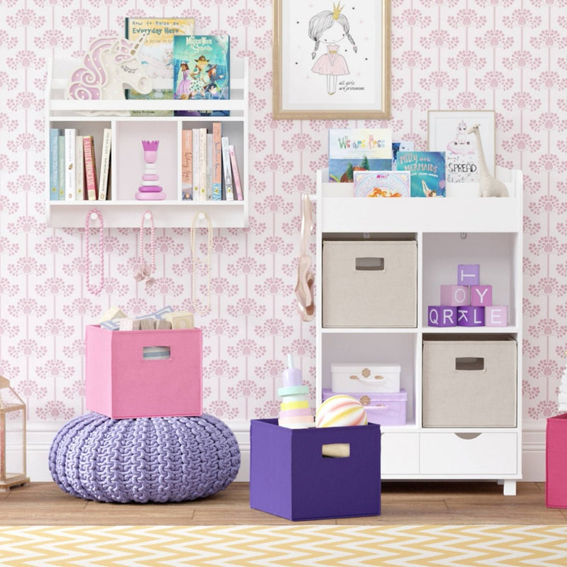 2pc Folding Kids' Toy Storage Bin Set Dark Purple - RiverRidge