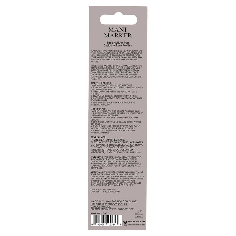 Nails Inc. Nail Art - Silver - 0.1 fl oz