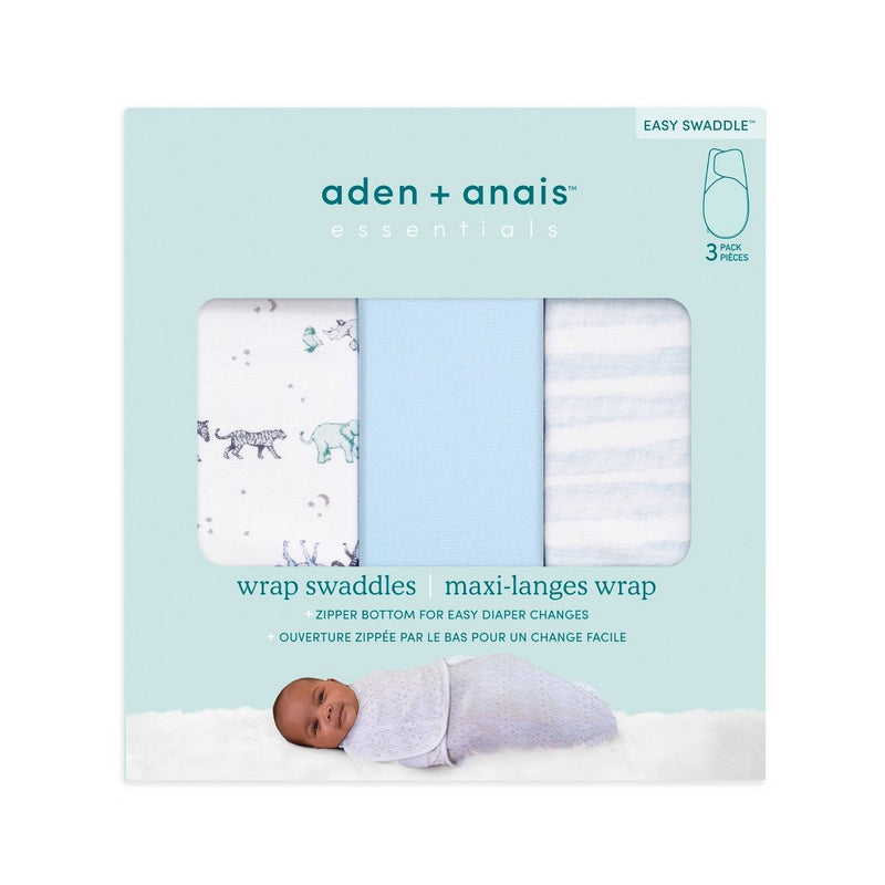 aden + anais Essentials Easy Swaddle Wrap - Rising Star Boy - 0-3 Months - 3pk