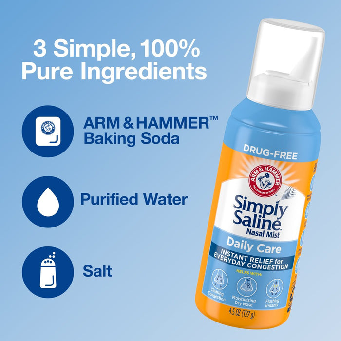 Simply Saline Nasal Care Daily Relief Mist Spray - 4.5oz
