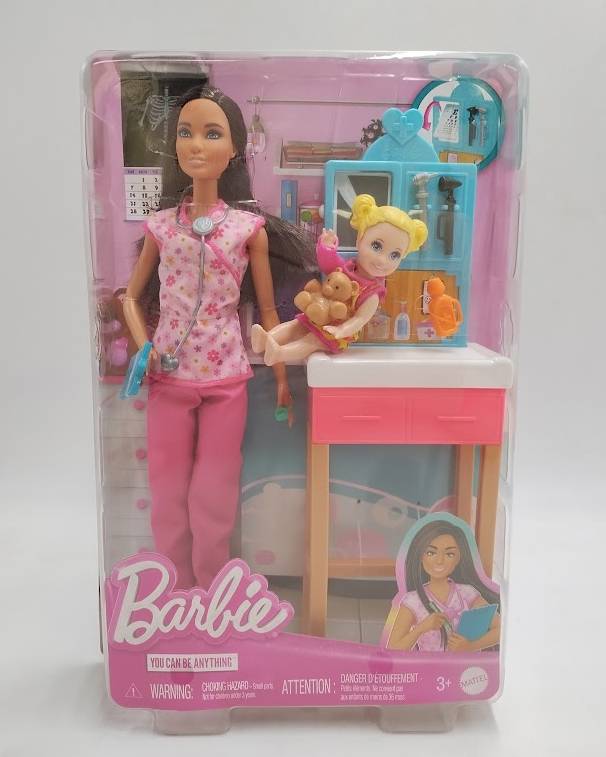 Barbie Pediatrician Doll and Doctor Playset with Accessories, Pink Scrubs