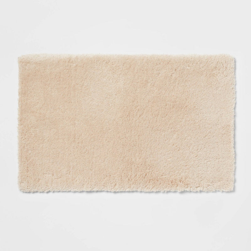 21"x34" Spa Plush Bath Rug Almond - Threshold