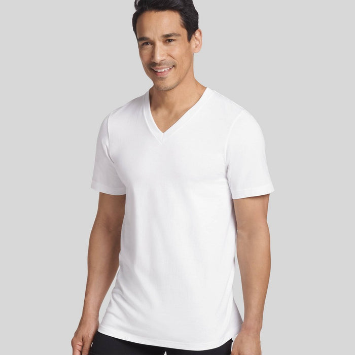 Jockey Generation Men's Stay New Cotton 3pk V-Neck T-Shirt - White M
