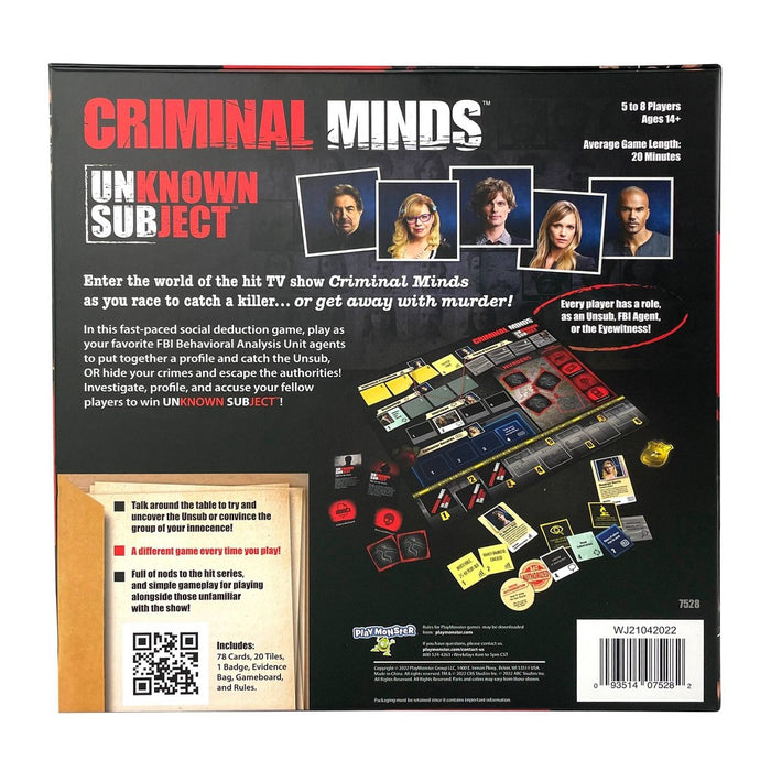 Criminal Minds UNknown SUBject Game
