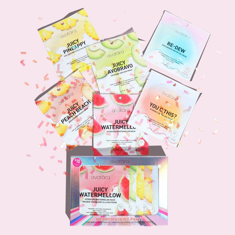 Avatara Merry Masking Party Facial Treatment Gift Set - 4.26 fl oz/6pc