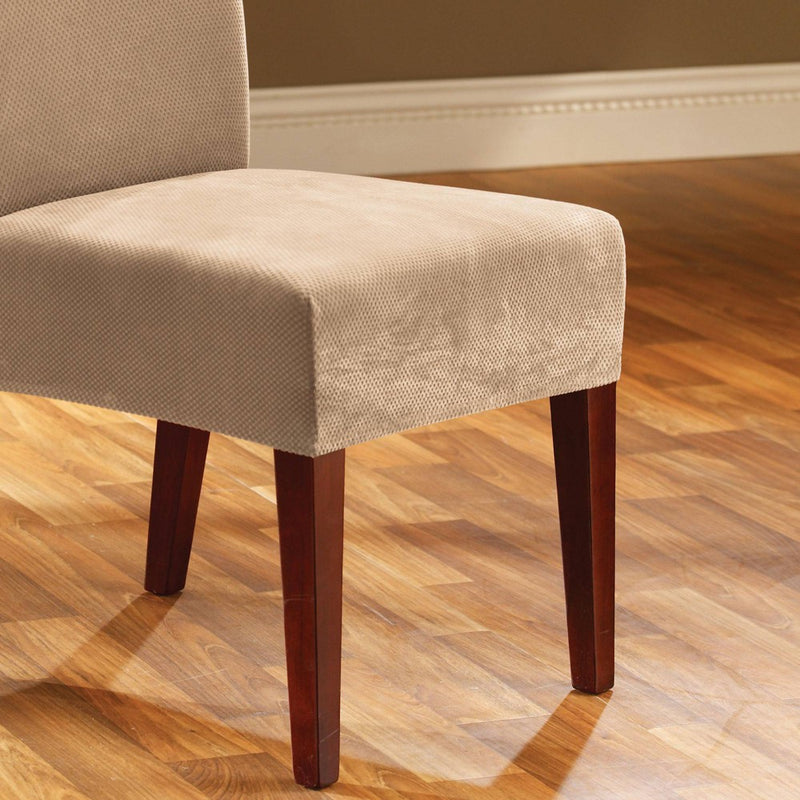 Stretch Pique Short Dining Room Chair Slipcover Cream - Sure Fit