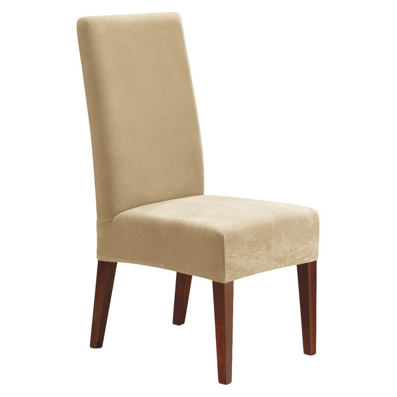 Stretch Pique Short Dining Room Chair Slipcover Cream - Sure Fit