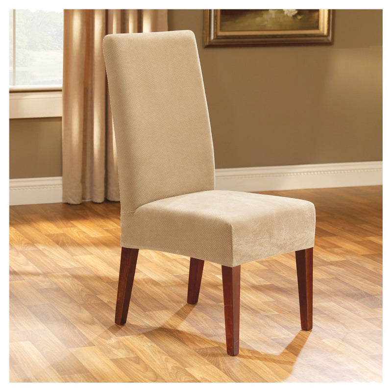 Stretch Pique Short Dining Room Chair Slipcover Cream - Sure Fit