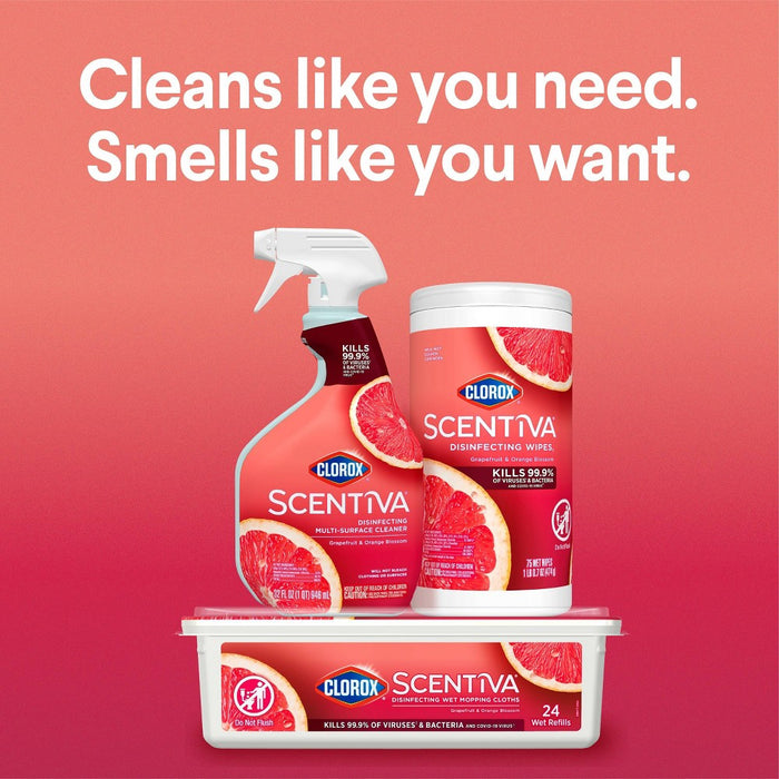 Clorox Scentiva Tahitian Grapefruit Disinfecting Wipes - 75ct
