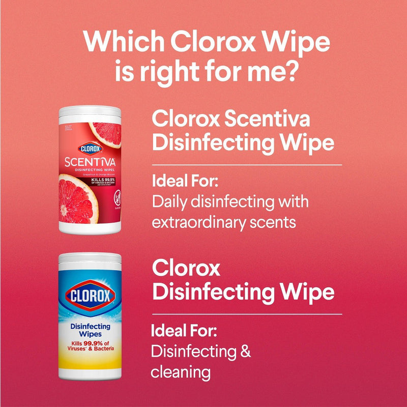 Clorox Scentiva Tahitian Grapefruit Disinfecting Wipes - 75ct
