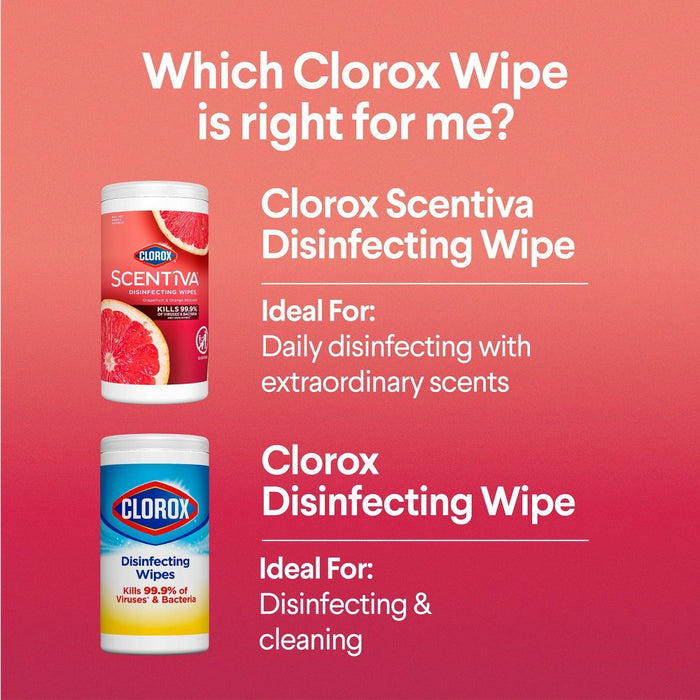 Clorox Scentiva Tahitian Grapefruit Disinfecting Wipes - 75ct
