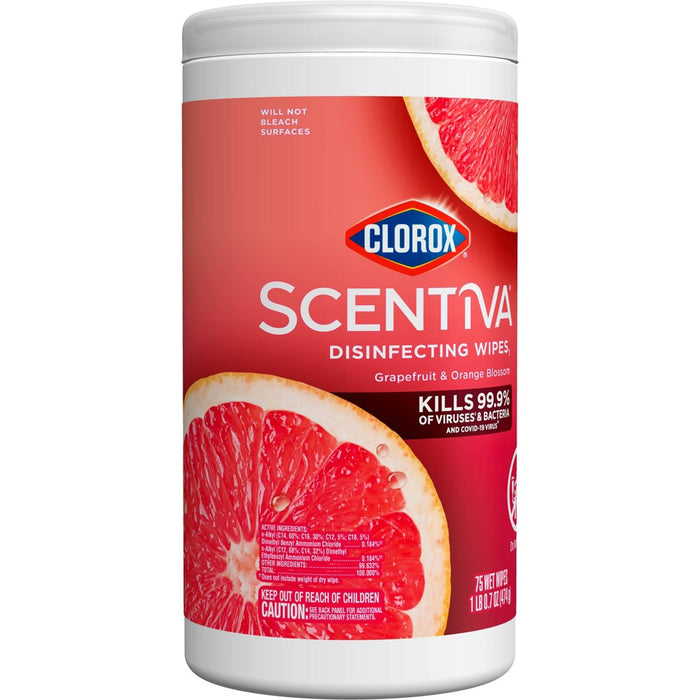 Clorox Scentiva Tahitian Grapefruit Disinfecting Wipes - 75ct