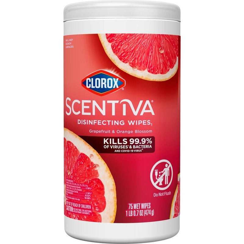 Clorox Scentiva Tahitian Grapefruit Disinfecting Wipes - 75ct