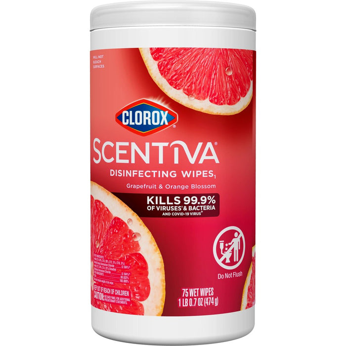 Clorox Scentiva Tahitian Grapefruit Disinfecting Wipes - 75ct