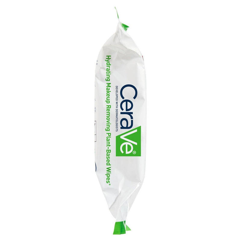 CeraVe Hydrating Makeup Remover Wipes, Plant Based Facial Cleansing Wipes for Sensitive Skin, Fragrance-Free - 25ct