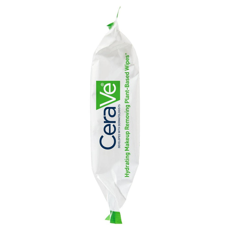 CeraVe Hydrating Makeup Remover Wipes, Plant Based Facial Cleansing Wipes for Sensitive Skin, Fragrance-Free - 25ct