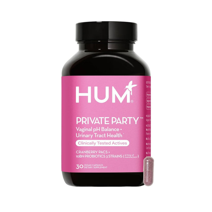 HUM Nutrition Private Party Probiotics Capsules for Vaginal & Urinary Tract Health - 30ct