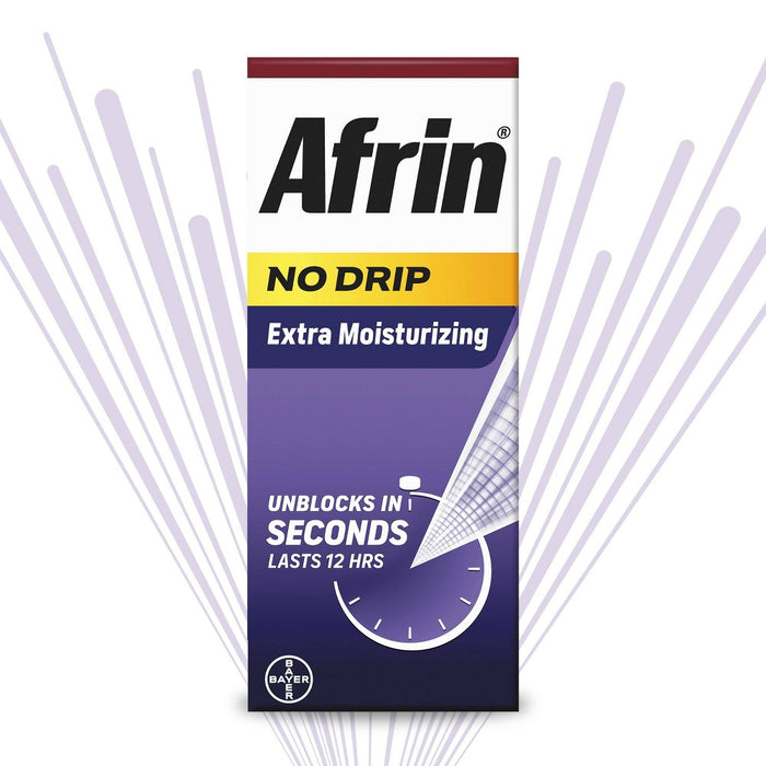 Afrin Nasal Spray No Drip Extra Moisturizing Nasal Congestion Relief Pump Mist - 0.5 fl oz
