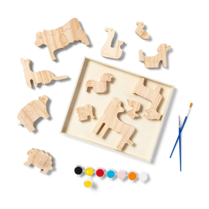 Paint-Your-Own Wood Animals Kit - Mondo Llama