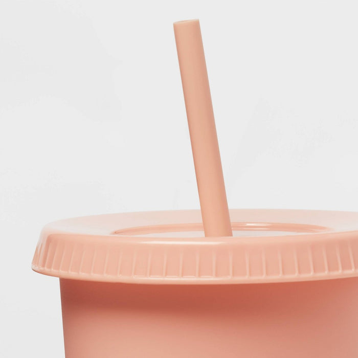 24oz Plastic 3pk Reusable Cold Cup Solid Blue/Mint/Peach - Room Essentials
