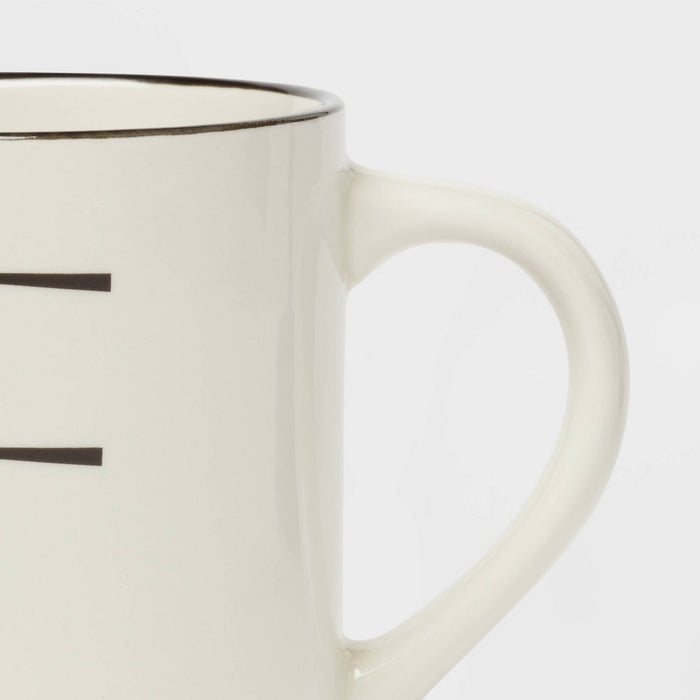 16oz Stoneware Monogram E Mug Ivory - Threshold