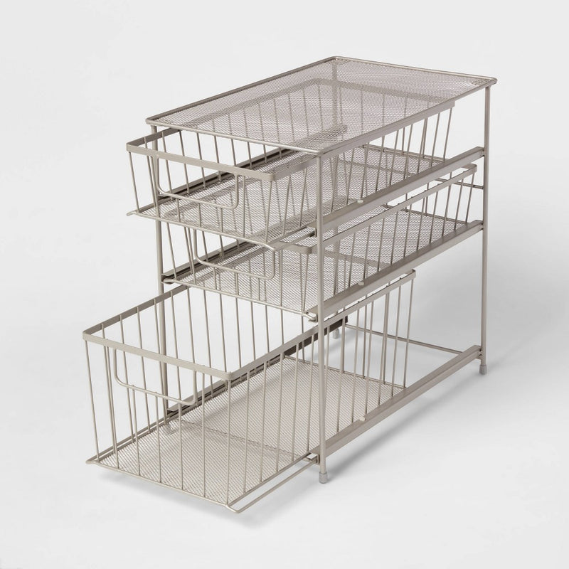 3 Tier Drawer Organizer Brushed Nickel - Brightroom (LOCAL PICKUP ONLY)