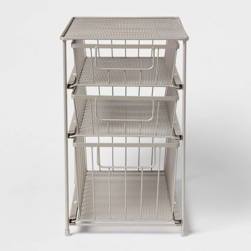 3 Tier Drawer Organizer Brushed Nickel - Brightroom (LOCAL PICKUP ONLY)