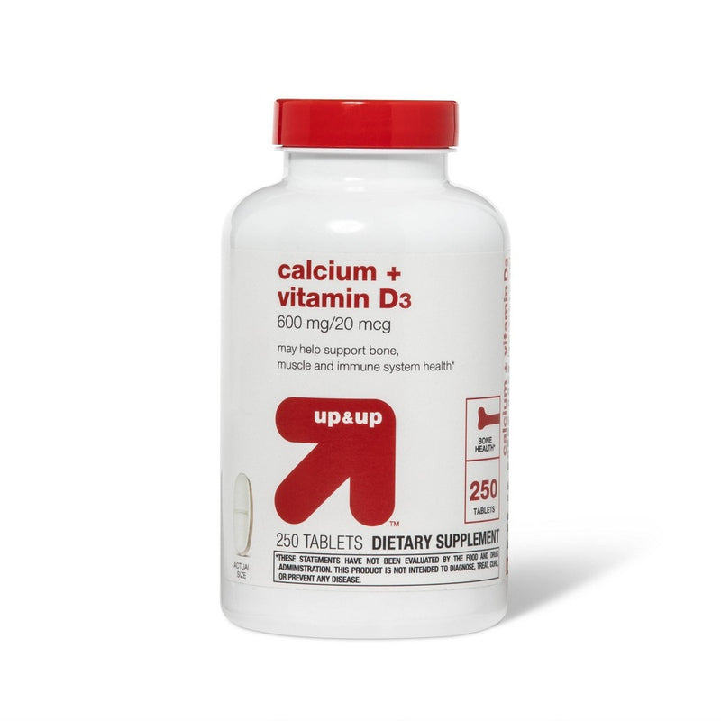 Calcium & Vitamin D Dietary Supplement Coated Tablets - 250ct - up & up