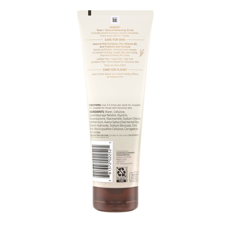 Aveeno Tone + Texture Renewing Fragrance-Free Body Scrub - 8oz