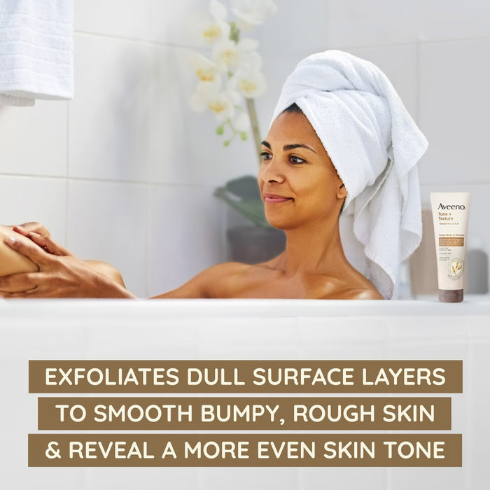 Aveeno Tone + Texture Renewing Fragrance-Free Body Scrub - 8oz