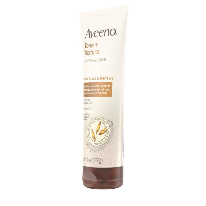 Aveeno Tone + Texture Renewing Fragrance-Free Body Scrub - 8oz